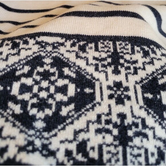 J. Jill Navy and white striped lace up sweater Size S - Picture 5 of 6